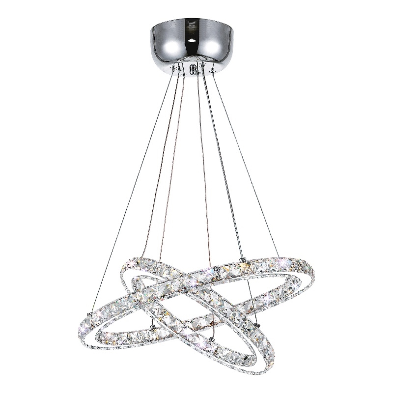 Pemberly Row Ring Transitional Metal LED Chandelier in Chrome