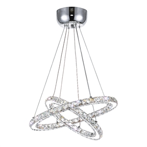 Pemberly Row Ring Transitional Metal LED Chandelier in Chrome