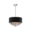 Pemberly Row Dash 3 Light Drum Shade Metal Chandelier in Chrome
