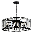 Pemberly Row Modern 12 Light Farmhouse Metal Chandelier in Black