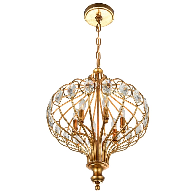 Pemberly Row 6 Light Traditional Metal Chandelier in Antique Bronze