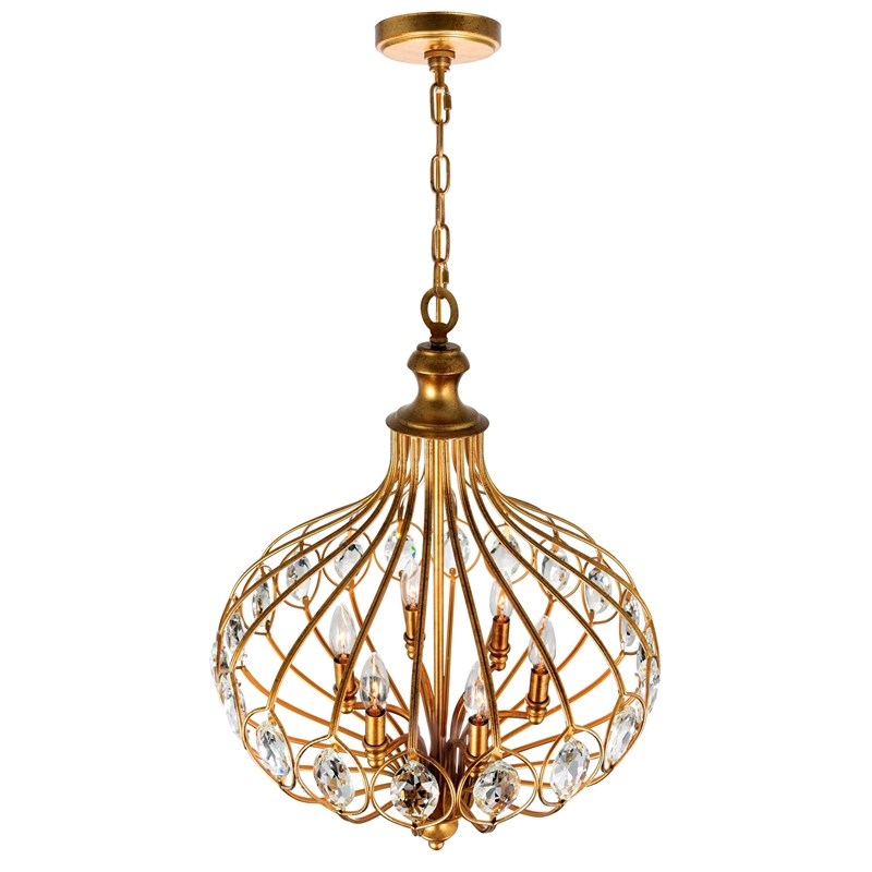 Pemberly Row 6 Light Traditional Metal Chandelier in Antique Bronze