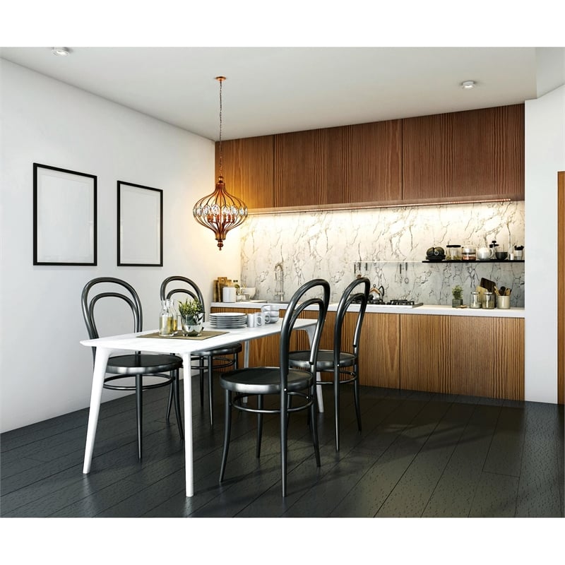 Pemberly Row 6 Light Traditional Metal Chandelier in Antique Bronze