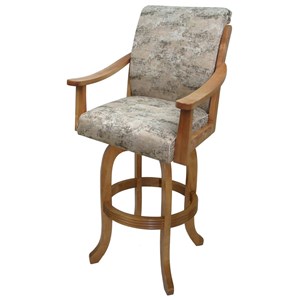 Pemberly Row 26&quot Swivel Wood Counter Stool in Poet Desert Brown