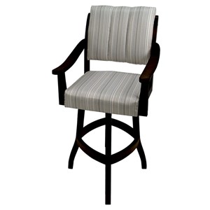 Pemberly Row 30&quot Swivel Solid Wood Bar Stool in Natural Fun/Black