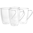 Pemberly Row Latte Mug Glass Double Wall Handle 4 PC 435ML Barista