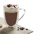 Pemberly Row Latte Mug Glass Double Wall Handle 4 PC 435ML Barista