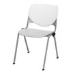Pemberly Row Modern Stack Chair - White Back - Light Gray Seat