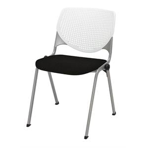 Pemberly Row Modern Stack Chair - Tuxedo Fabric Upholstered Seat