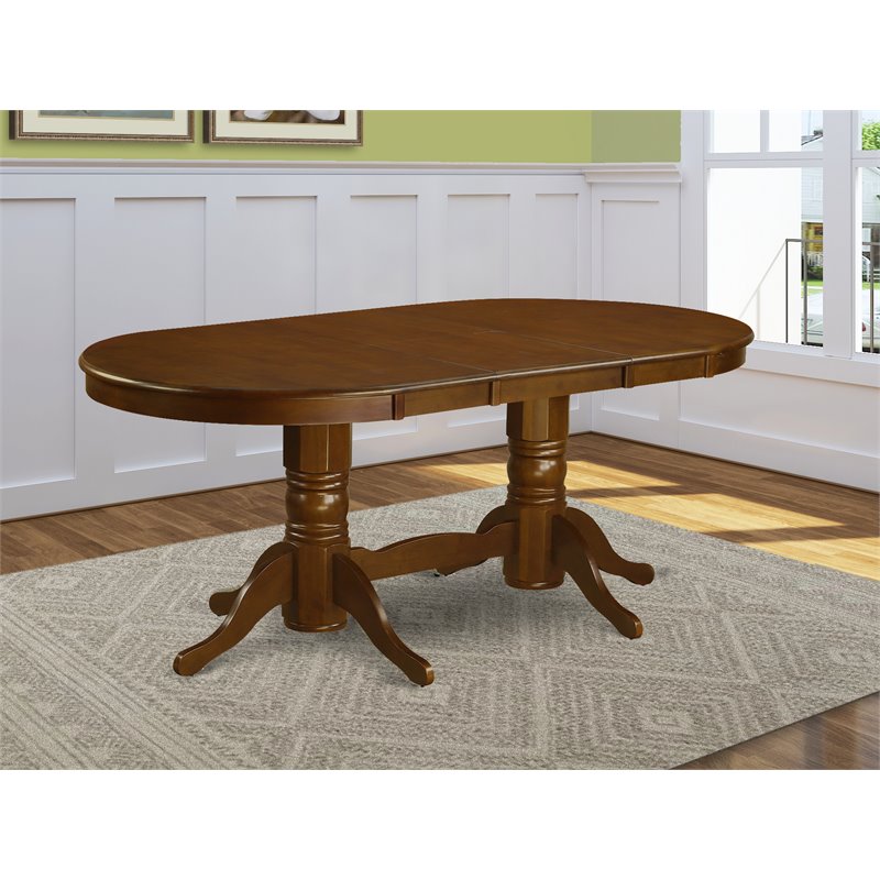 Pemberly Row Oval Traditional Wood Dining Table in Espresso Finish
