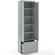 Pemberly Row Contemporary Contemporary Modern Wood/Metal Pantry Closet in Gray