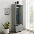Pemberly Row Contemporary Contemporary Modern Wood/Metal Pantry Closet in Gray