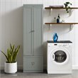 Pemberly Row Contemporary Contemporary Modern Wood/Metal Pantry Closet in Gray