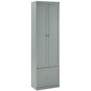 Pemberly Row Contemporary Contemporary Modern Wood/Metal Pantry Closet in Gray