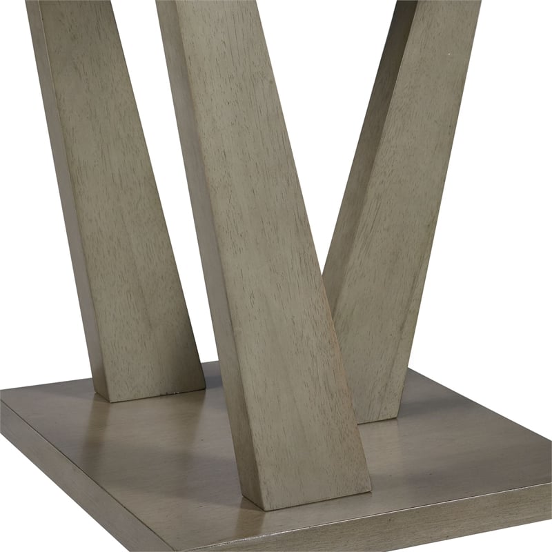 Pemberly Row Modern / Contemporary Square Marble End Table in Gray