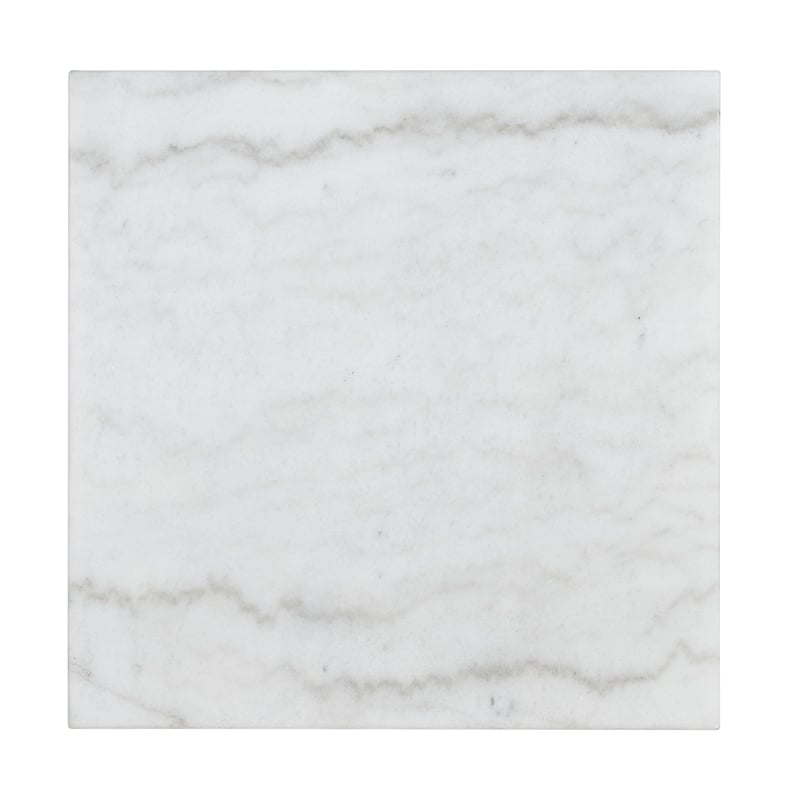 Pemberly Row Modern / Contemporary Square Marble End Table in Gray