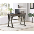 Pemberly Row Rustic Writing Desk with Drawers in Slate Gray in Engineered Wood