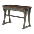 Pemberly Row Rustic Writing Desk with Drawers in Slate Gray in Engineered Wood