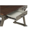Pemberly Row Rustic Writing Desk with Drawers in Slate Gray in Engineered Wood
