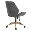 Pemberly Row Office Chair in Black Faux Leather with Gold Base