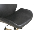 Pemberly Row Office Chair in Black Faux Leather with Gold Base
