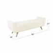 Pemberly Row Sherpa Modern Fabric Storage Bench with Wood Legs in Cream