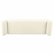 Pemberly Row Sherpa Modern Fabric Storage Bench with Wood Legs in Cream