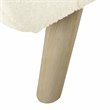 Pemberly Row Sherpa Modern Fabric Storage Bench with Wood Legs in Cream