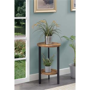 Pemberly Row 24-inch Two-Tier Plant Stand in Nutmeg Wood Finish