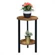 Pemberly Row 24-inch Two-Tier Plant Stand in Nutmeg Wood Finish