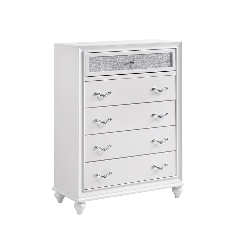Pemberly Row 5-piece Upholstered California King Wood Bedroom Set White