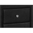 Pemberly Row Bedroom Accent Nightstand End Side Lamp in Black Pu Leather
