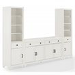 Pemberly Row 3PC Entertainment Center/Sideboard and Bookcases in White