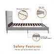 Pemberly Row Upholstered Platform Bed Queen in Light Gray Velvet