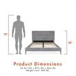 Pemberly Row Upholstered Platform Bed Queen in Light Gray Velvet