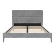 Pemberly Row Upholstered Platform Bed Queen in Light Gray Velvet