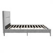 Pemberly Row Upholstered Platform Bed Queen in Light Gray Velvet
