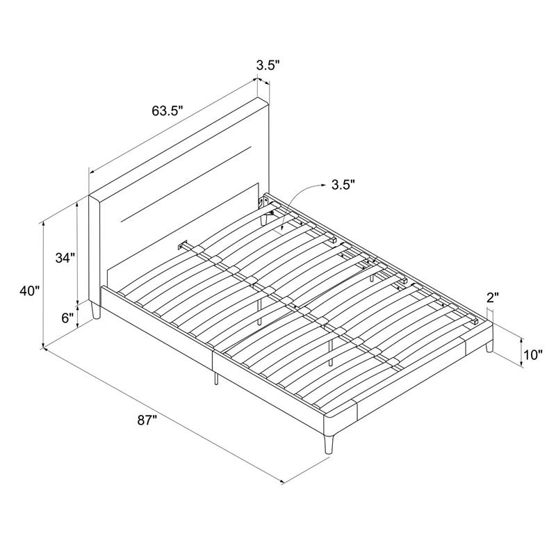 Pemberly Row Upholstered Platform Bed Queen in Light Gray Velvet