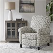 Pemberly Row Fabric and Solid Wood Push Back Recliner in Gray