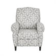 Pemberly Row Fabric and Solid Wood Push Back Recliner in Gray