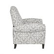 Pemberly Row Fabric and Solid Wood Push Back Recliner in Gray