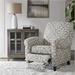 Pemberly Row Fabric and Solid Wood Push Back Recliner in Gray