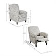 Pemberly Row Fabric and Solid Wood Push Back Recliner in Gray