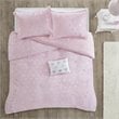 Pemberly Row Polyester Printed Brushed Comforter Set in Pink Blush