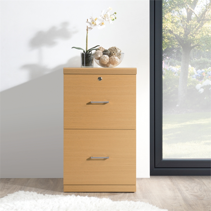 Pemberly Row 2-Drawer Wood Vertical File with Lockdowel - Natural Finish