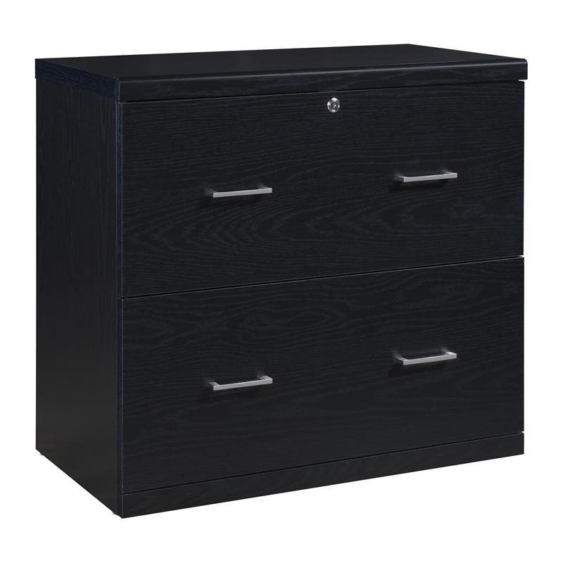Pemberly Row 2-Drawer Engineered Wood Lateral File with Lockdowel - Black Finish