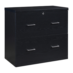 Pemberly Row 2-Drawer Engineered Wood Lateral File with Lockdowel - Black Finish