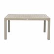 Pemberly Row 7-Piece Plastic Patio Dining Set with Beige Cushions in Gray