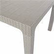 Pemberly Row 7-Piece Plastic Patio Dining Set with Beige Cushions in Gray
