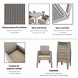 Pemberly Row 7-Piece Plastic Patio Dining Set with Beige Cushions in Gray
